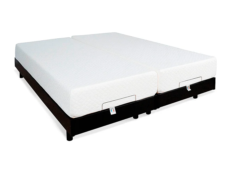 BELLECOUR LITERIE | Ensemble Duo FLEX 2x70x190 cm | Sommiers électriques + Matelas Mémoire de forme