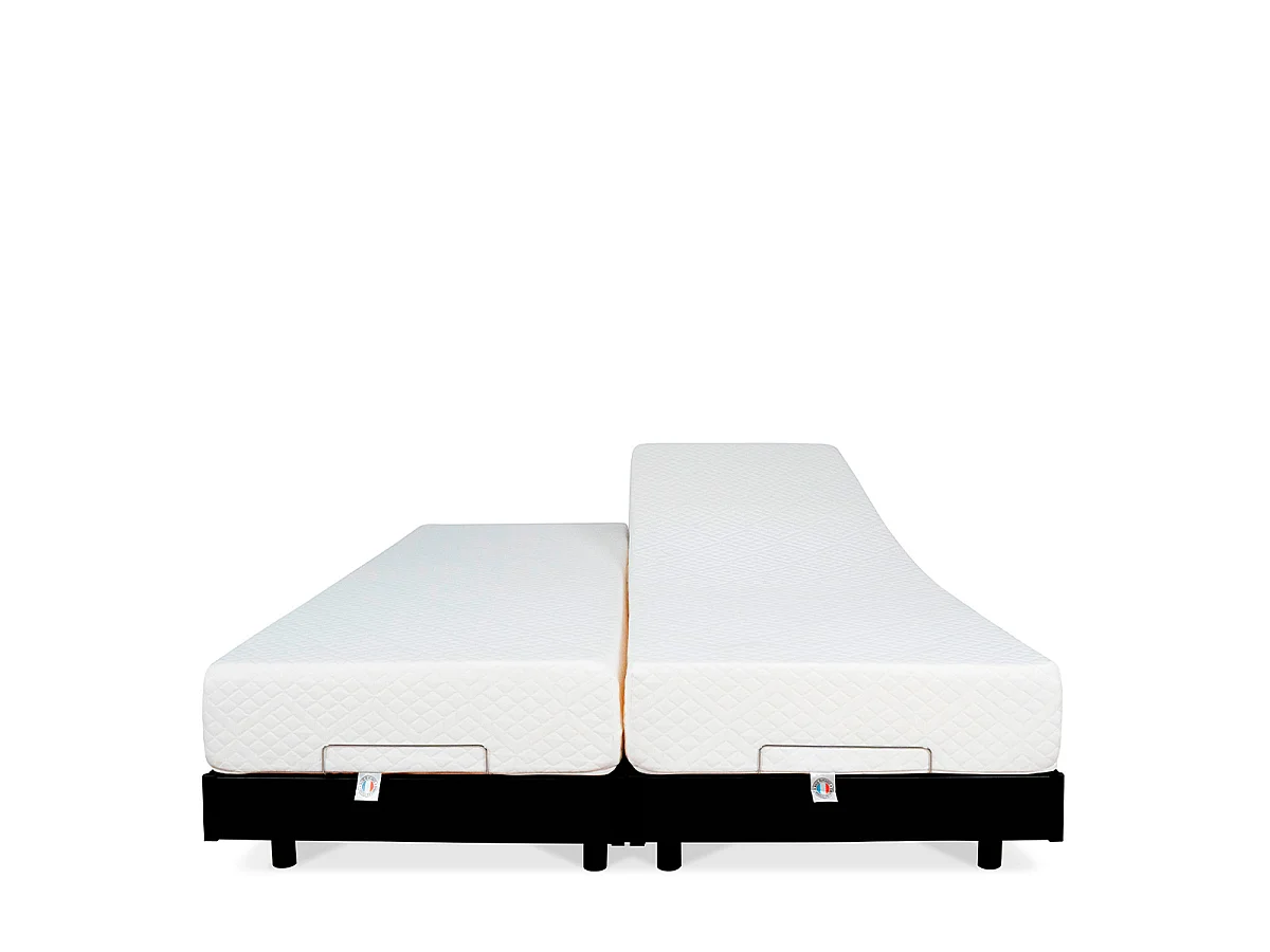 Ensemble Duo Matelas Mousse Accueil Mémoire de forme + Sommiers électriques Flex 2x70x190 cm