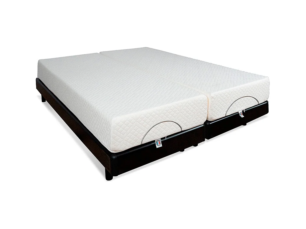 BELLECOUR LITERIE | Ensemble Duo BODYSOFT 2x70x190 cm | Sommiers électriques + Matelas Mémoire de forme