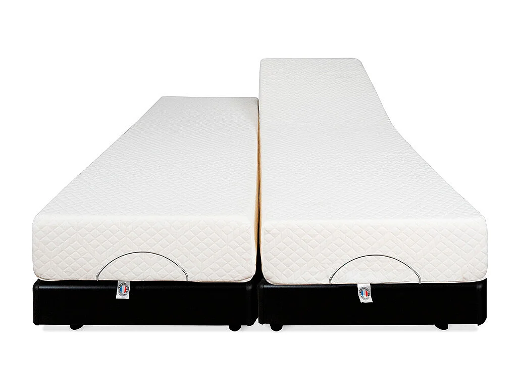 BELLECOUR LITERIE | Ensemble Duo BODYSOFT 2x70x190 cm | Sommiers électriques + Matelas Mémoire de forme