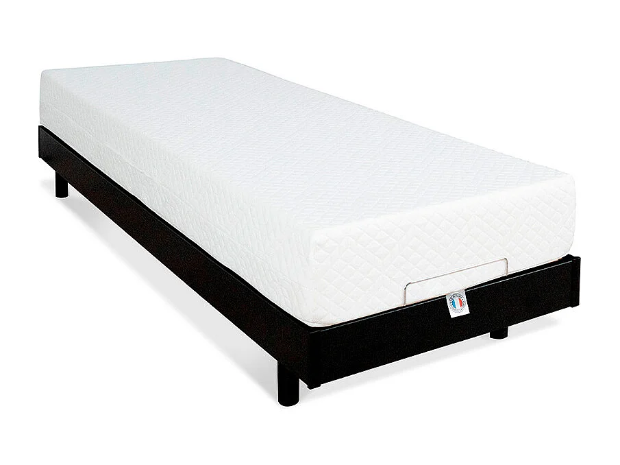 BELLECOUR LITERIE | Ensemble FLEX 90x190 cm | Sommier électrique + Matelas Mémoire de forme