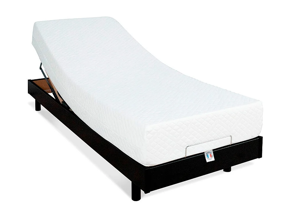 BELLECOUR LITERIE | Ensemble FLEX 90x190 cm | Sommier électrique + Matelas Mémoire de forme