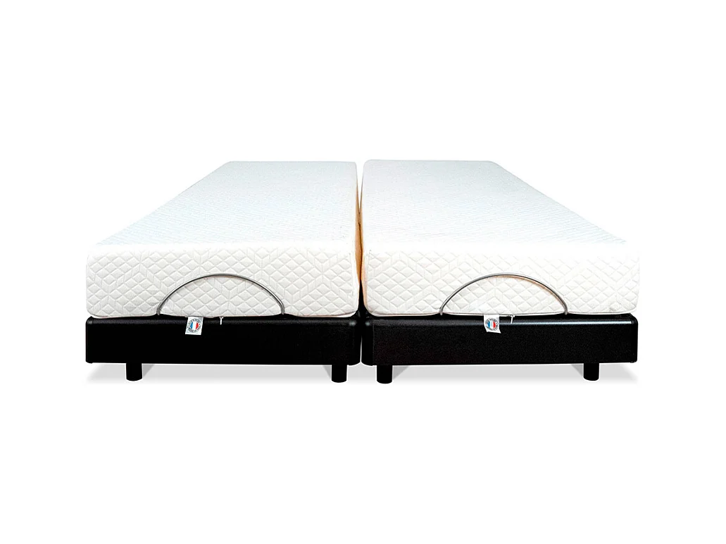 BELLECOUR LITERIE | Ensemble Duo SUPERFLEX 2x80x190 cm | Sommiers électriques + Matelas Mémoire de forme