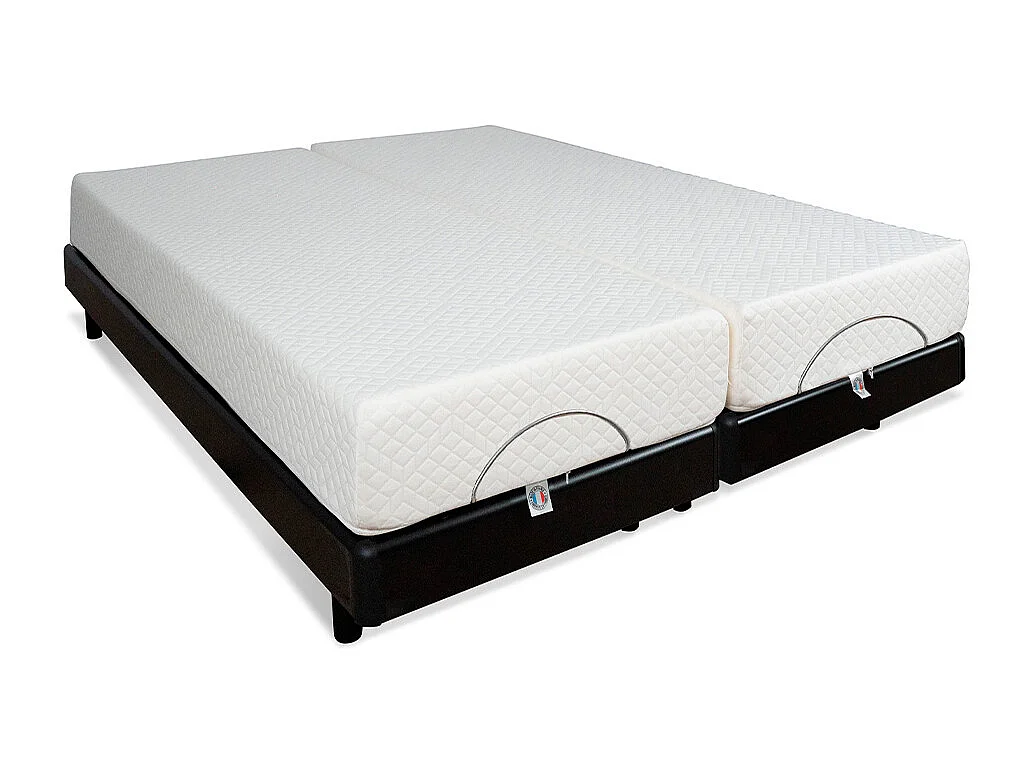 BELLECOUR LITERIE | Ensemble Duo SUPERFLEX 2x80x190 cm | Sommiers électriques + Matelas Mémoire de forme