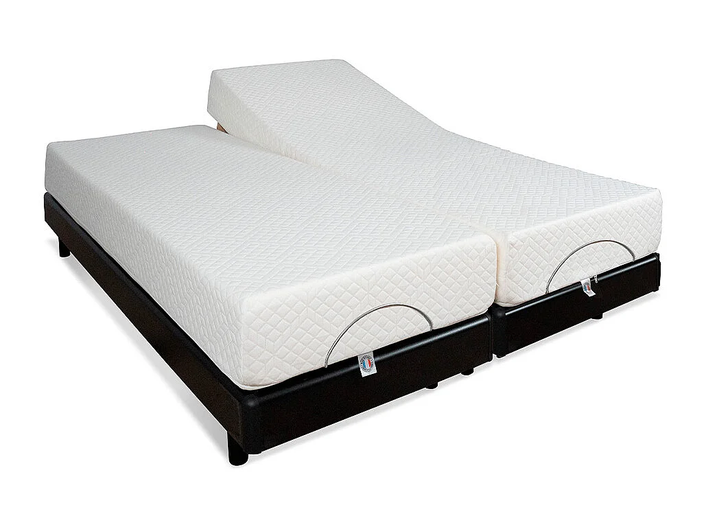 BELLECOUR LITERIE | Ensemble Duo SUPERFLEX 2x80x190 cm | Sommiers électriques + Matelas Mémoire de forme