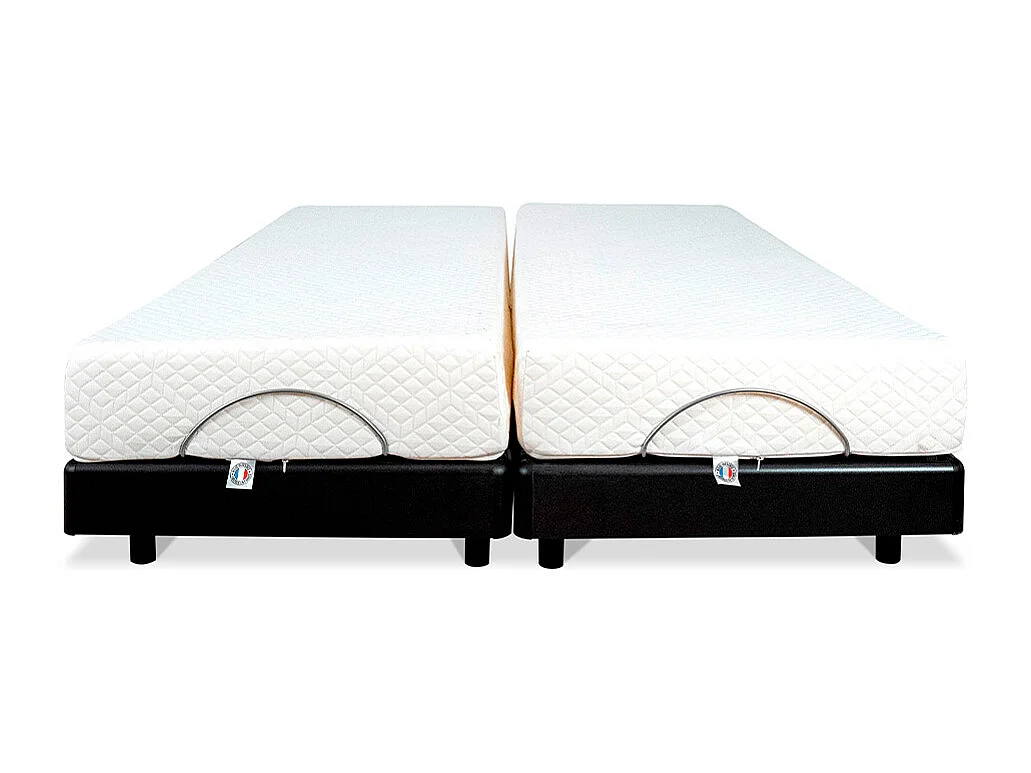 BELLECOUR LITERIE | Ensemble Duo SUPERFLEX 2x80x190 cm | Sommiers électriques + Matelas Mémoire de forme