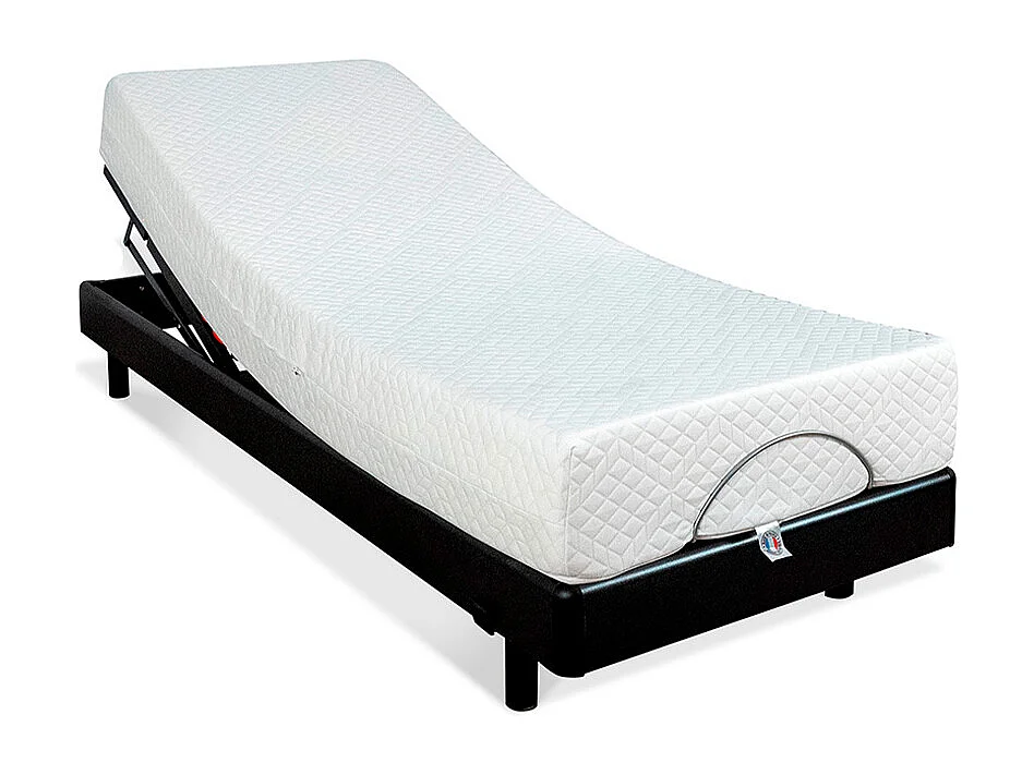 BELLECOUR LITERIE | Ensemble SUPERFLEX 80x190 cm | Sommier électrique + Matelas Mémoire de forme