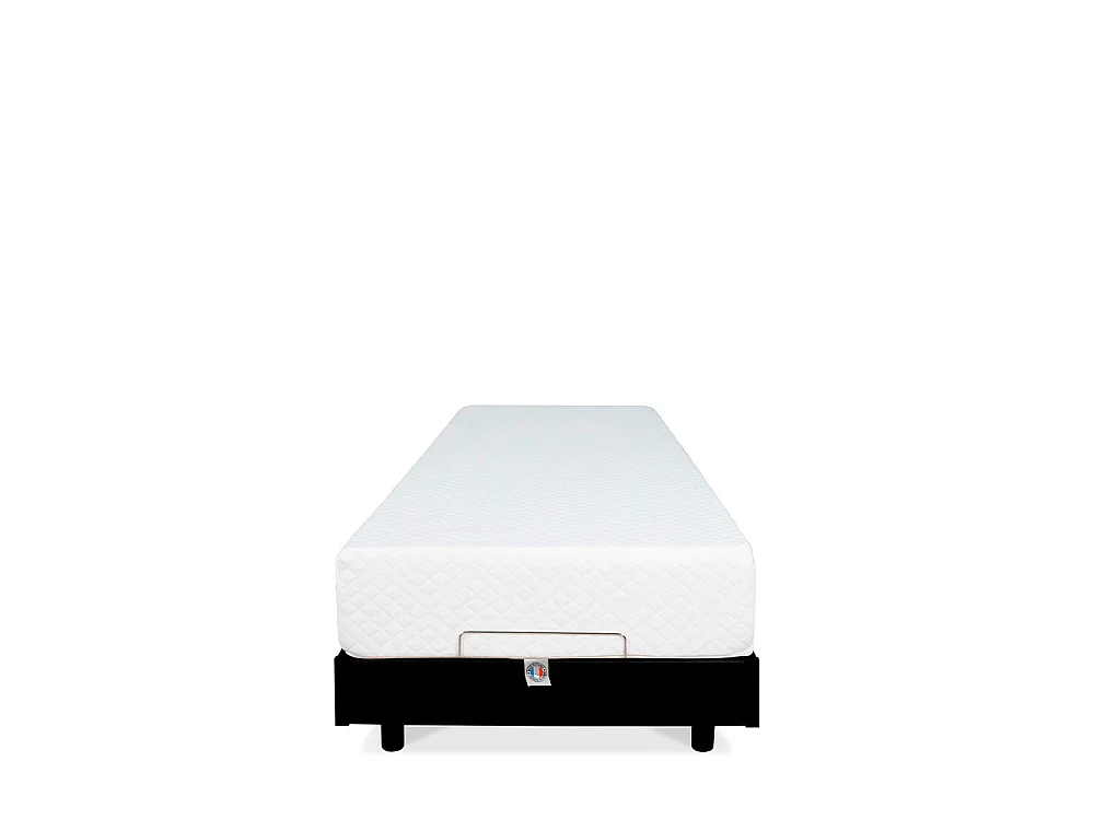 Ensemble Matelas Mousse Accueil Mémoire de forme + Sommier électrique Flex 90x200 cm