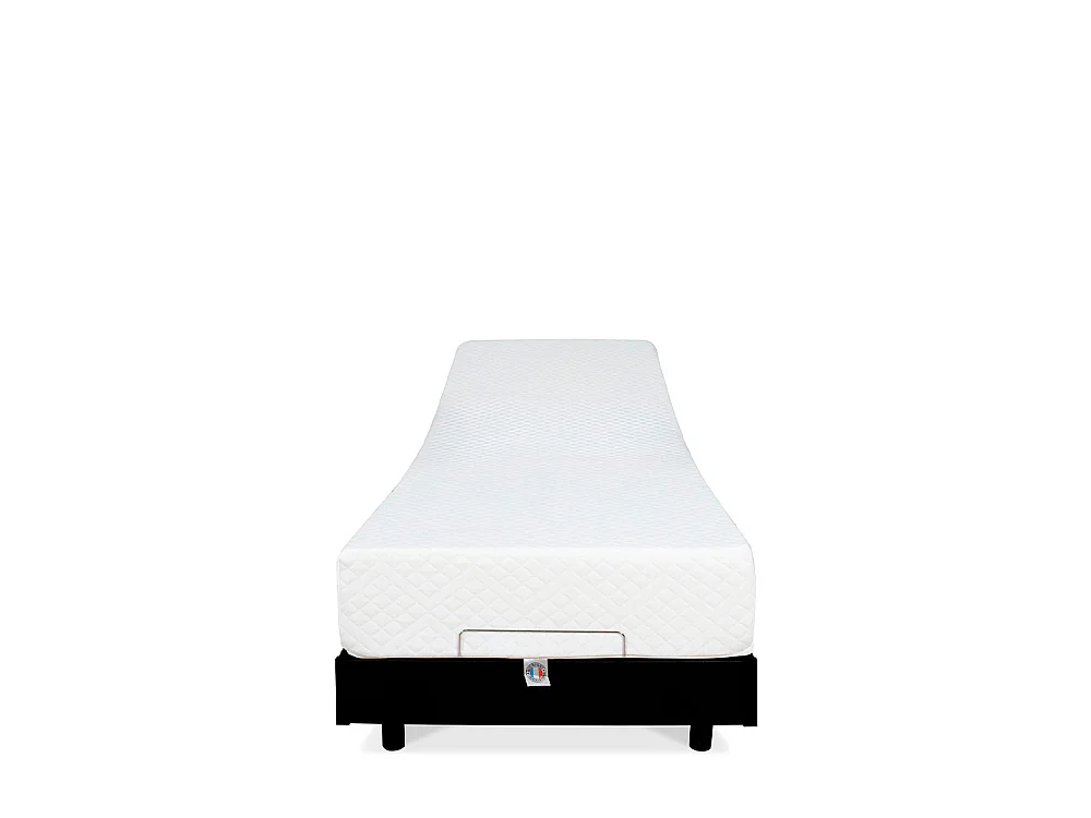 Ensemble Matelas Mousse Accueil Mémoire de forme + Sommier électrique Flex 90x200 cm