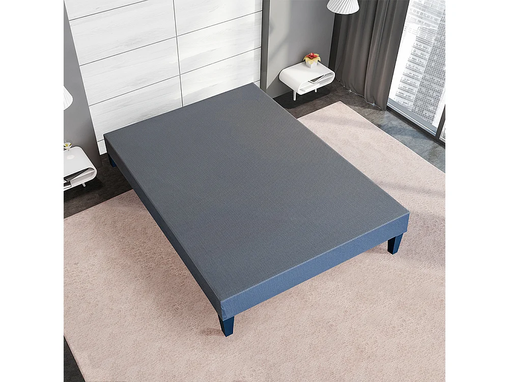 OLYMPE LITERIE | Sommier en bois TAPISSIER KIT 160x200 cm | Coloris Gris ciment | Livré en kit