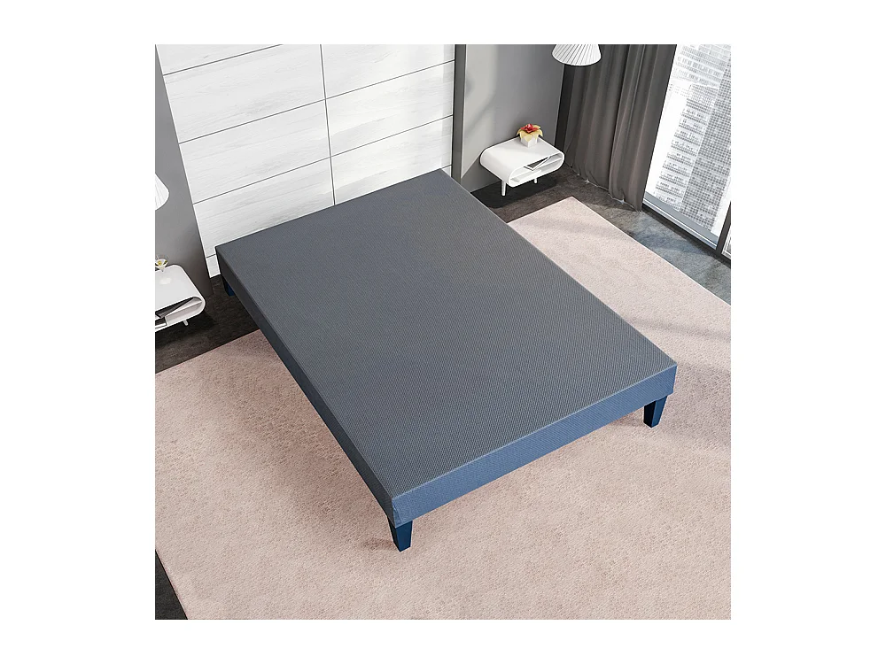 OLYMPE LITERIE | Sommier en bois TAPISSIER KIT 140x190 cm | Coloris Gris ciment | Livré en kit