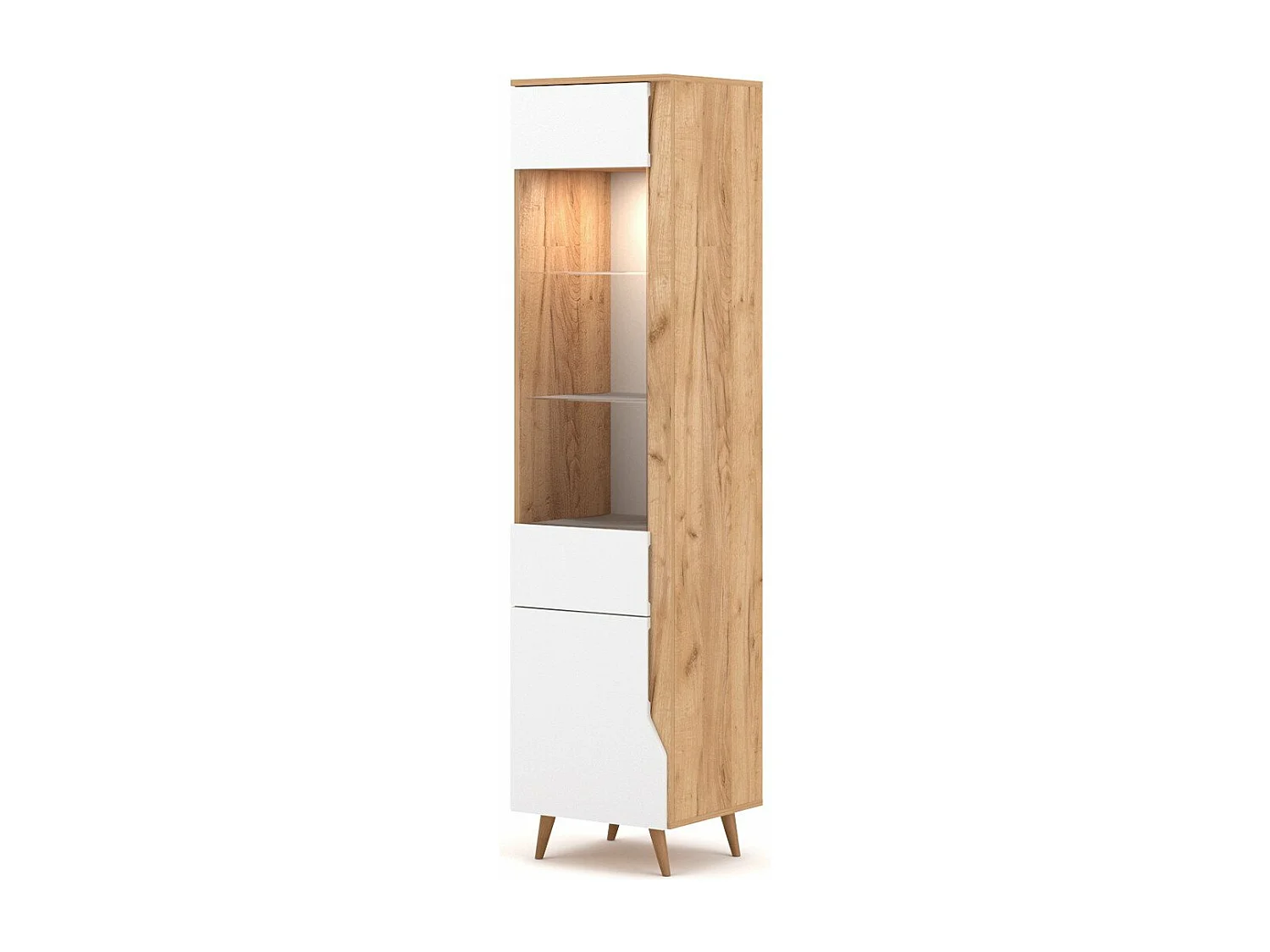 Colonne de Rangement avec Porte Vitrée L46 x H190 cm - Tree