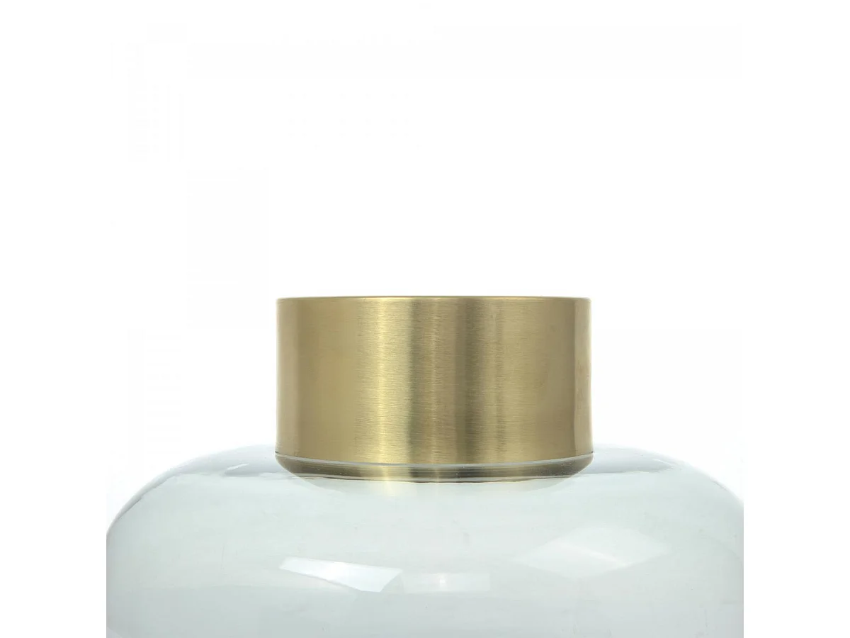 Vase soufflé à la bouche en verre AQUA2 23,5x23,5x19 gris et or