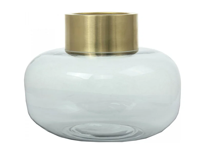 Vase soufflé à la bouche en verre AQUA2 23,5x23,5x19 gris et or