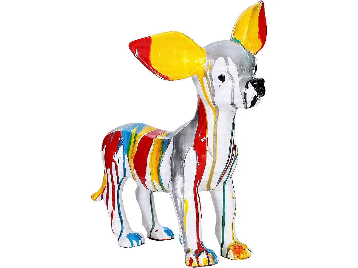 Statue fait à la main en résine DOGGY 3 44x28x40 mutlicolore