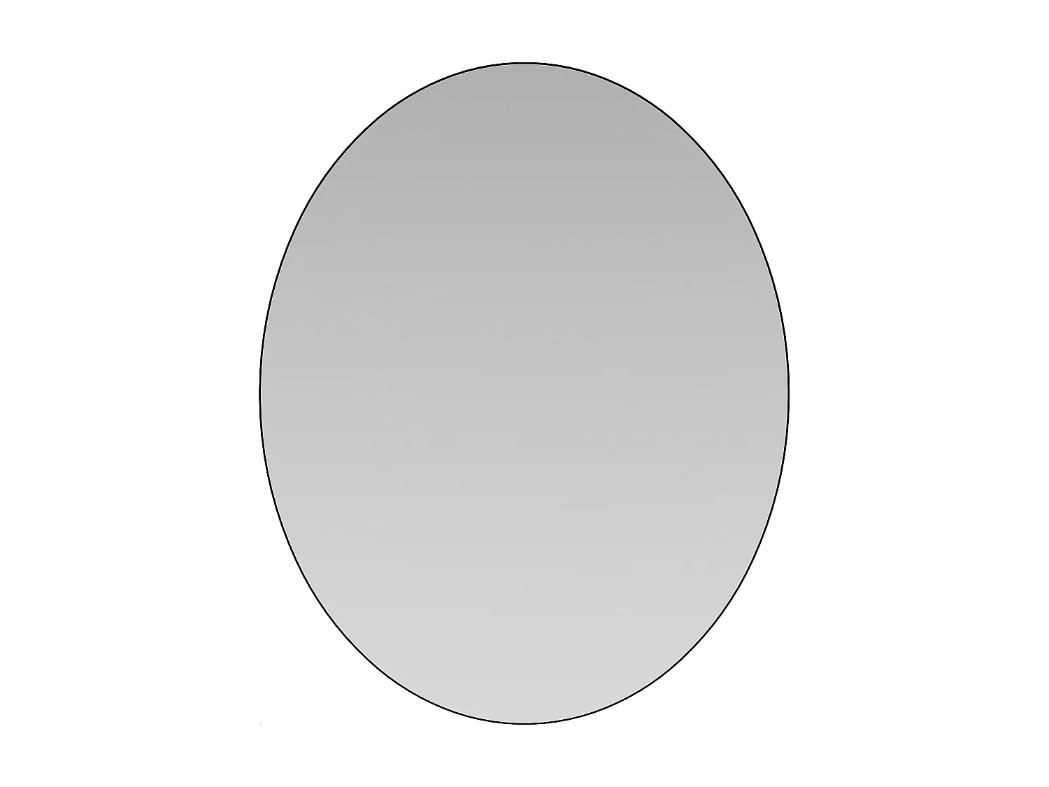 Badezimmer Hängeschrank oval mit Spiegel - Schwarz - RURI