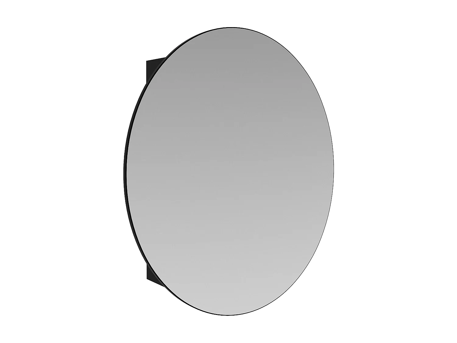 Badezimmer Hängeschrank oval mit Spiegel - Schwarz - RURI