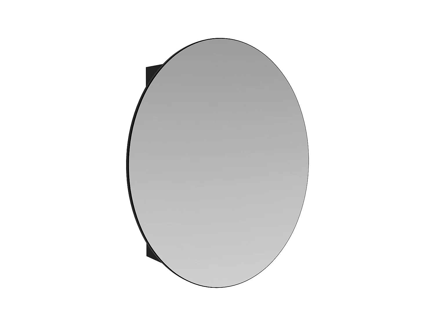 Armario de pared para el cuarto de baño ovalado con espejo – RURI – Negro