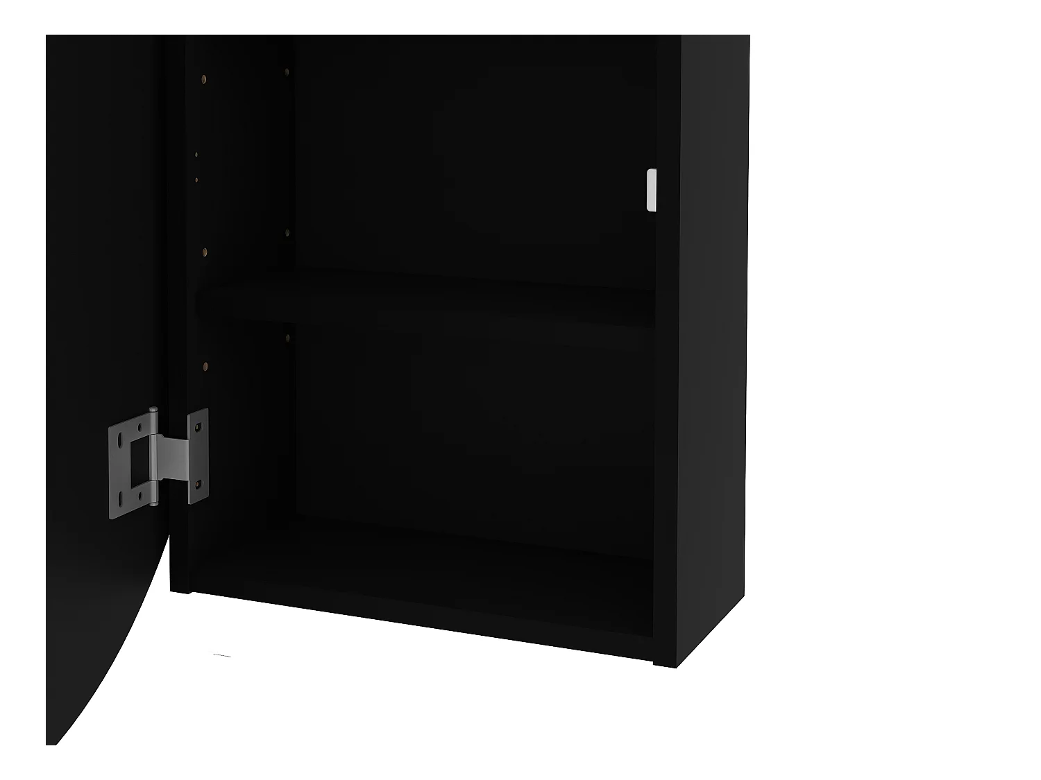 Armario de pared para el cuarto de baño ovalado con espejo – RURI – Negro