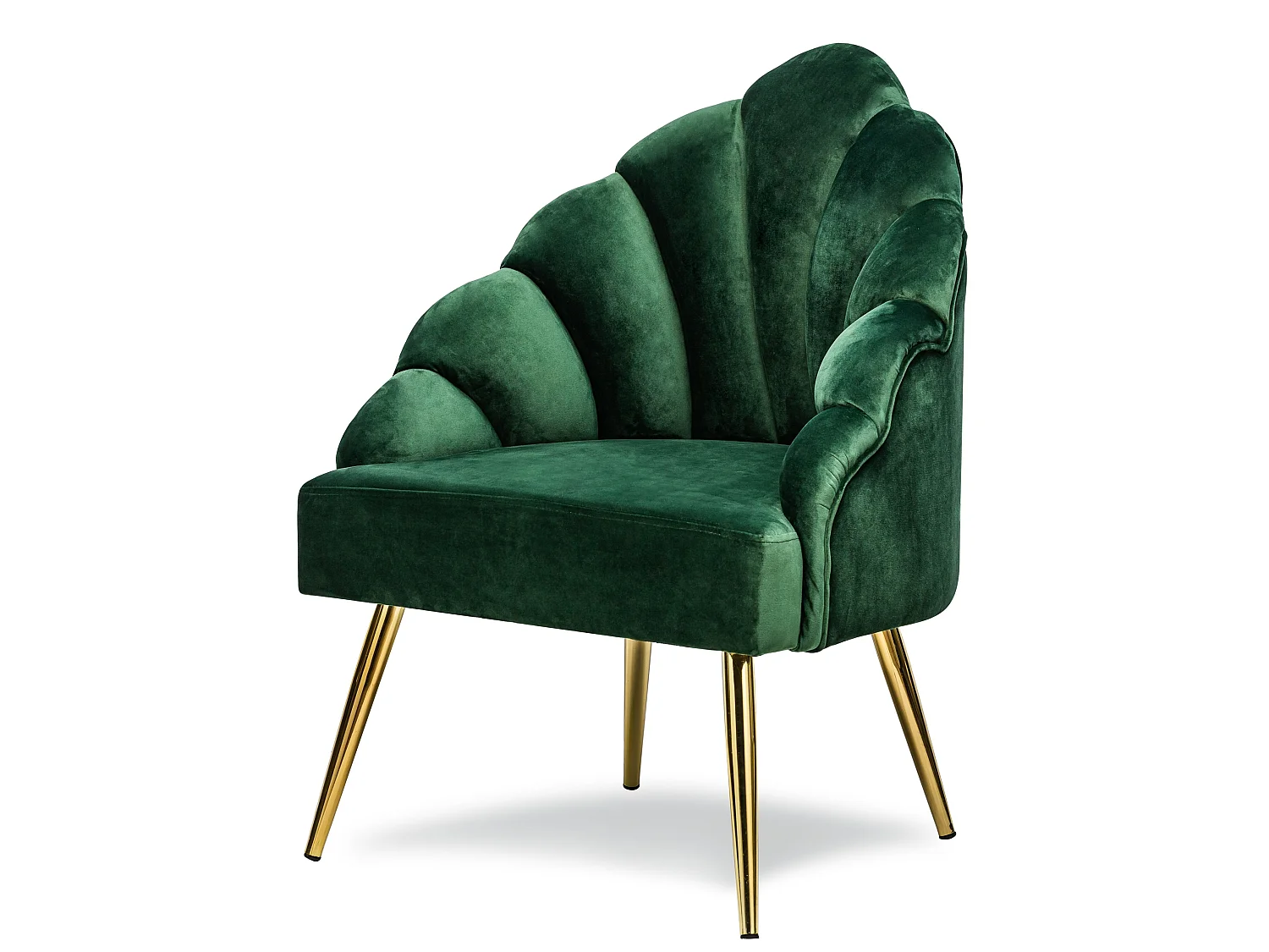 Fauteuil retro en métal et velours vert