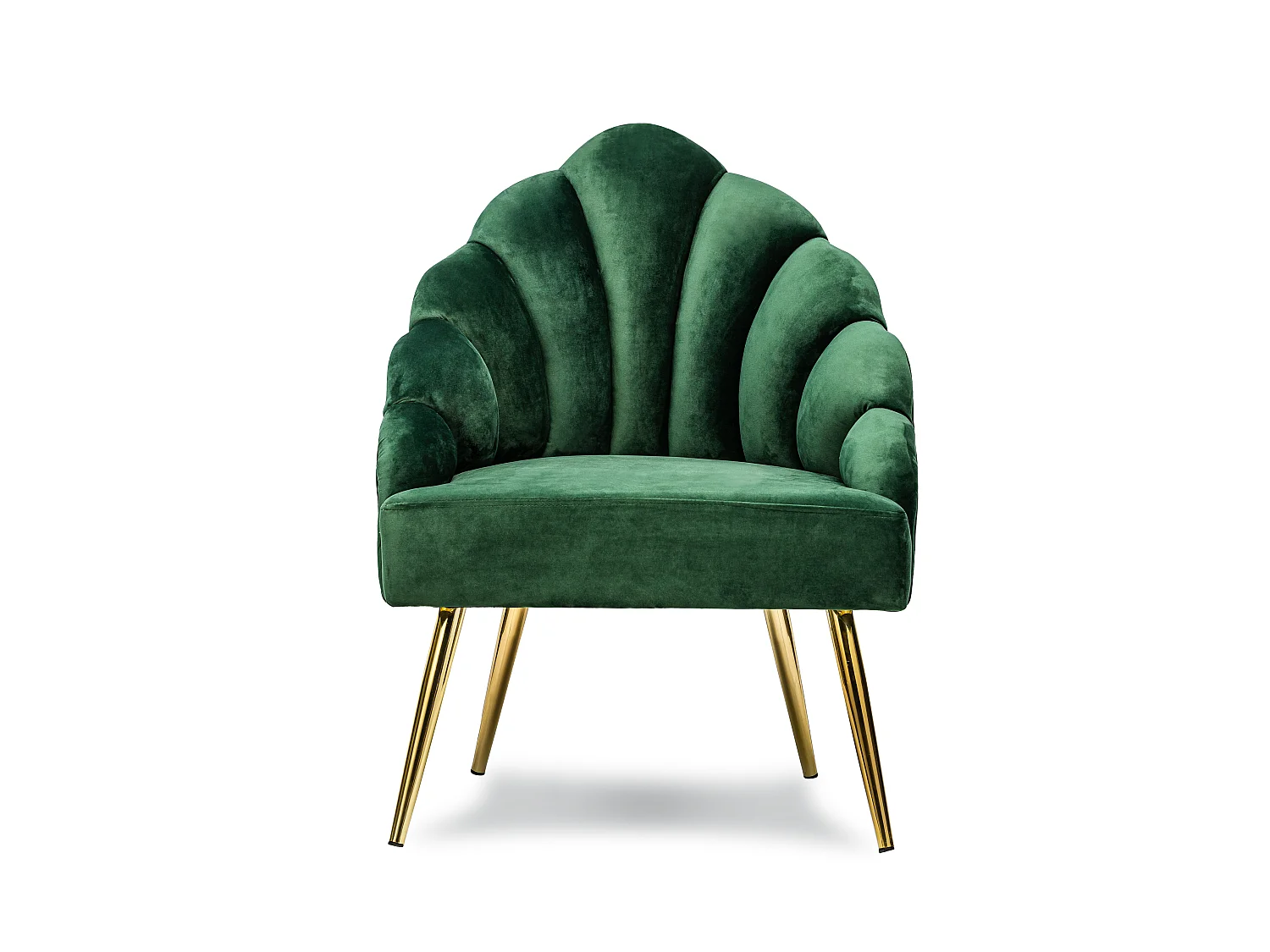 Fauteuil retro en métal et velours vert