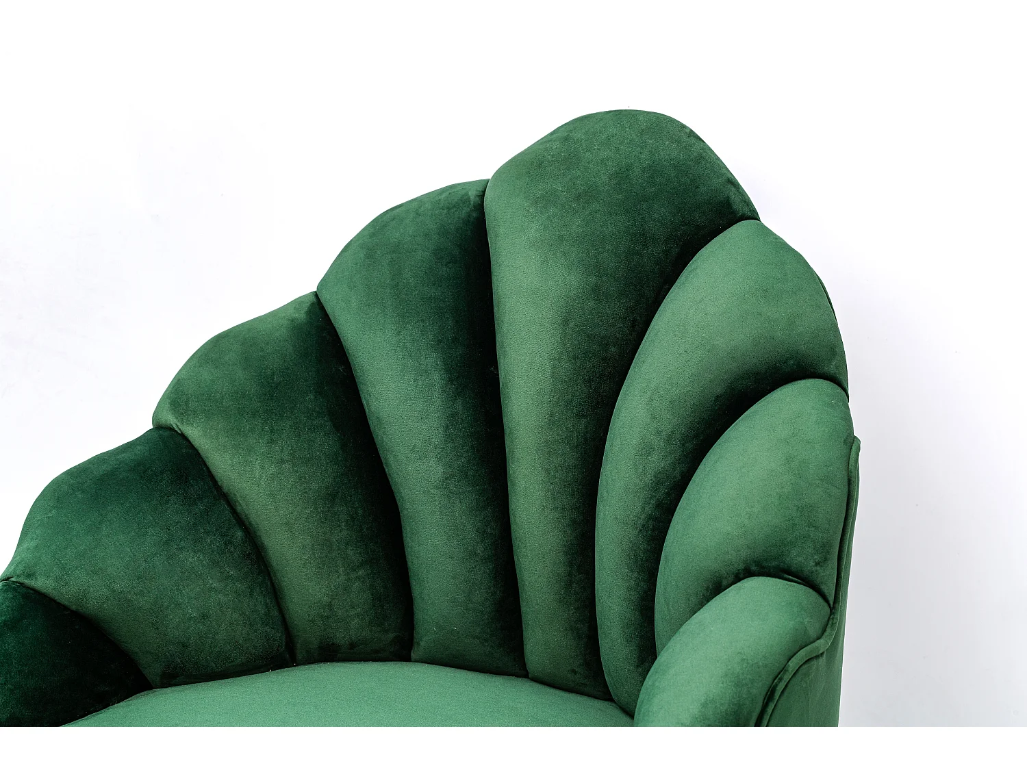 Fauteuil retro en métal et velours vert