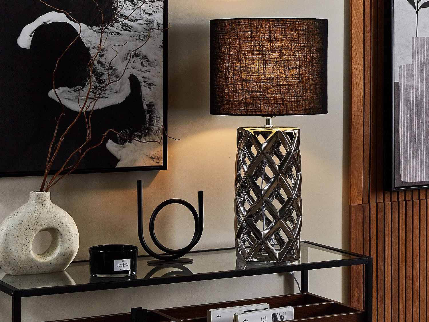 Lampe à poser SELJA Céramique Argenté