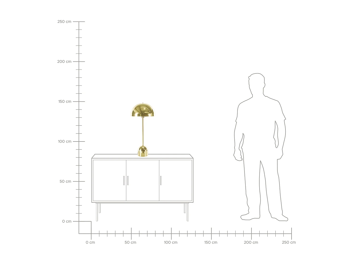 Moderne Tischleuchte Metall gold Höhe: 64 cm Macasia