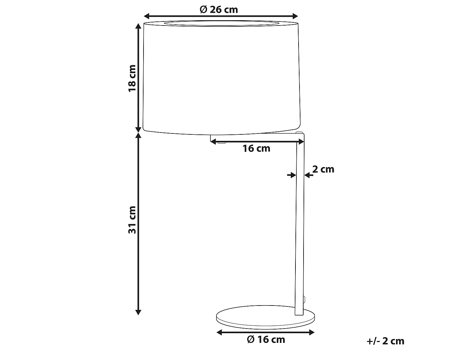 Stilvolle Tischleuchte schwarz Trommelform Stoffschirm Baldwin