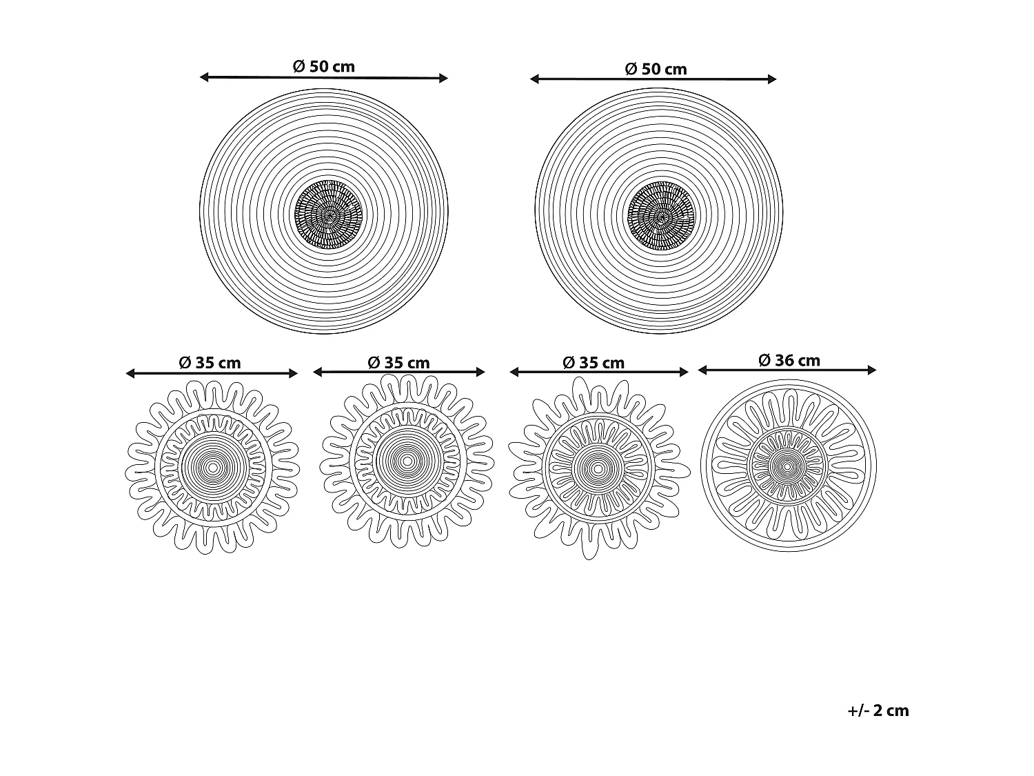 Lot de décorations suspendues PINTANO Herbier marin 50/35/36 cm Naturel