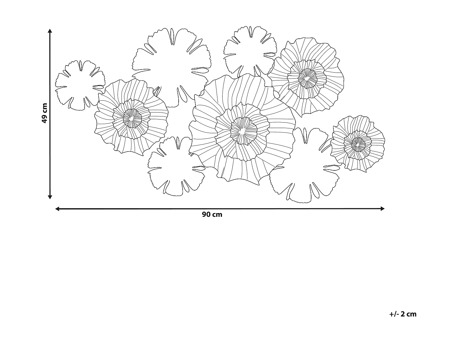 Wanddekoration Blumen Metall weiß / grau einteilig handgemacht Modern Potassium