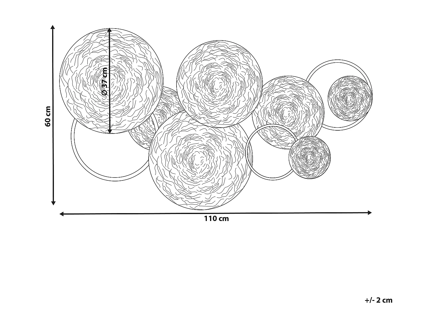 Wanddekoration Kreise Metall gold / silber einteilig handgemacht Modern Vanadium