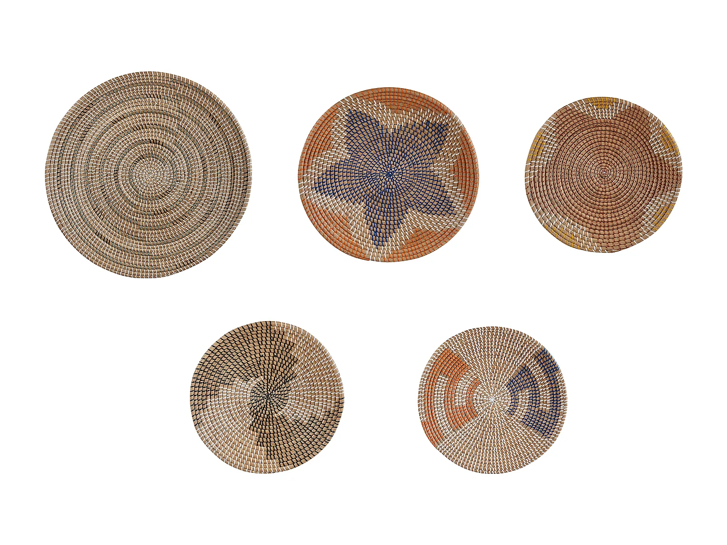 Conjunto de decoraciones colgantes PARORE Algas marinas 60/47/41/40/39 cm Natural