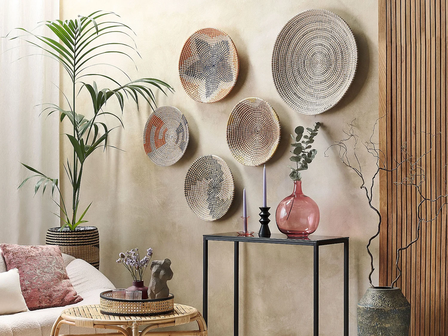 Conjunto de decoraciones colgantes PARORE Algas marinas 60/47/41/40/39 cm Natural