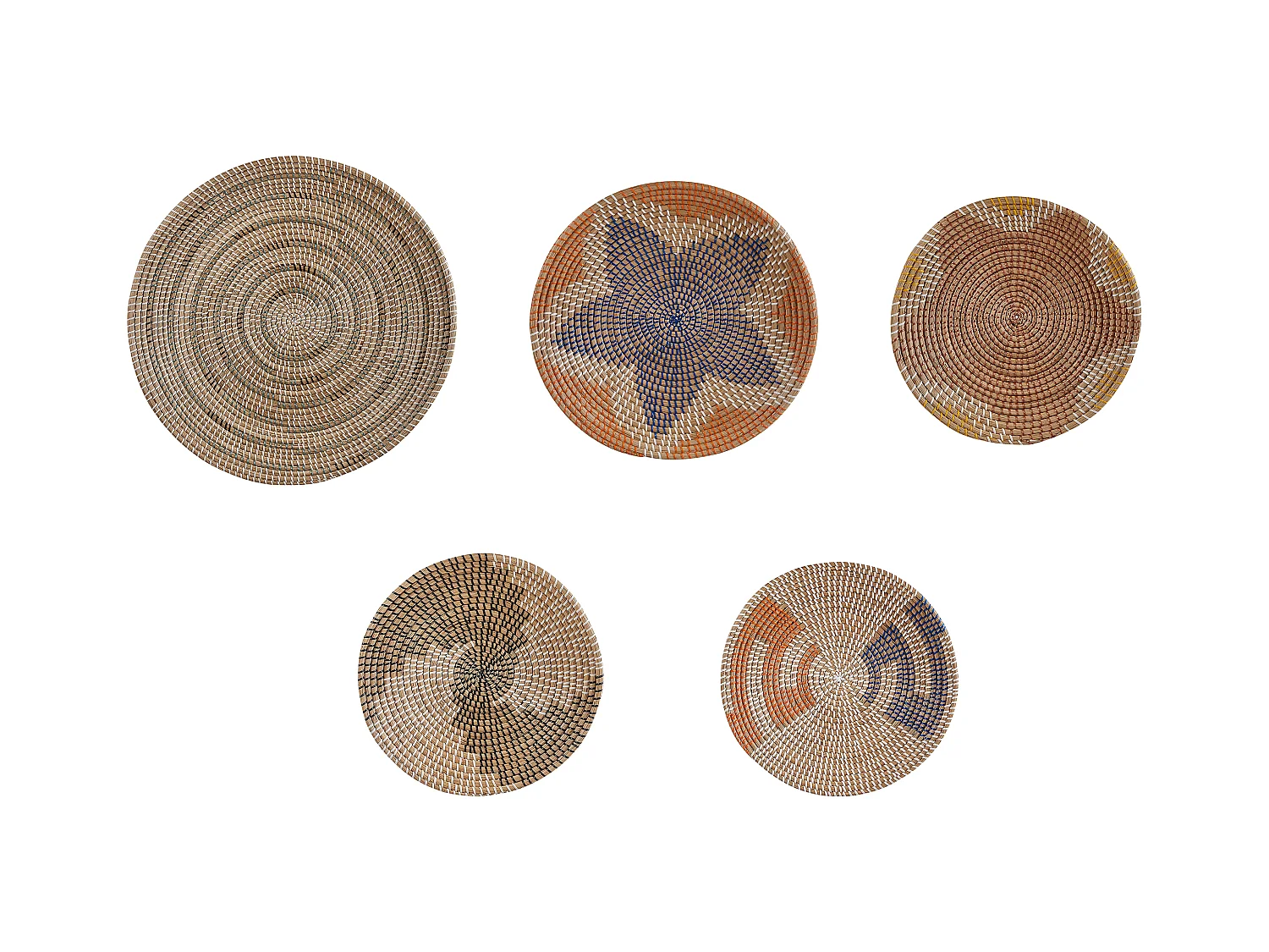 Lot de décorations suspendues PARORE Herbier marin 60/47/41/40/39 cm Naturel