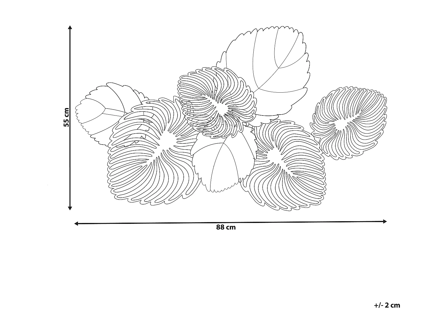 Wanddekoration Blätter Metall gold / blaugrün einteilig handgemacht Magnesium