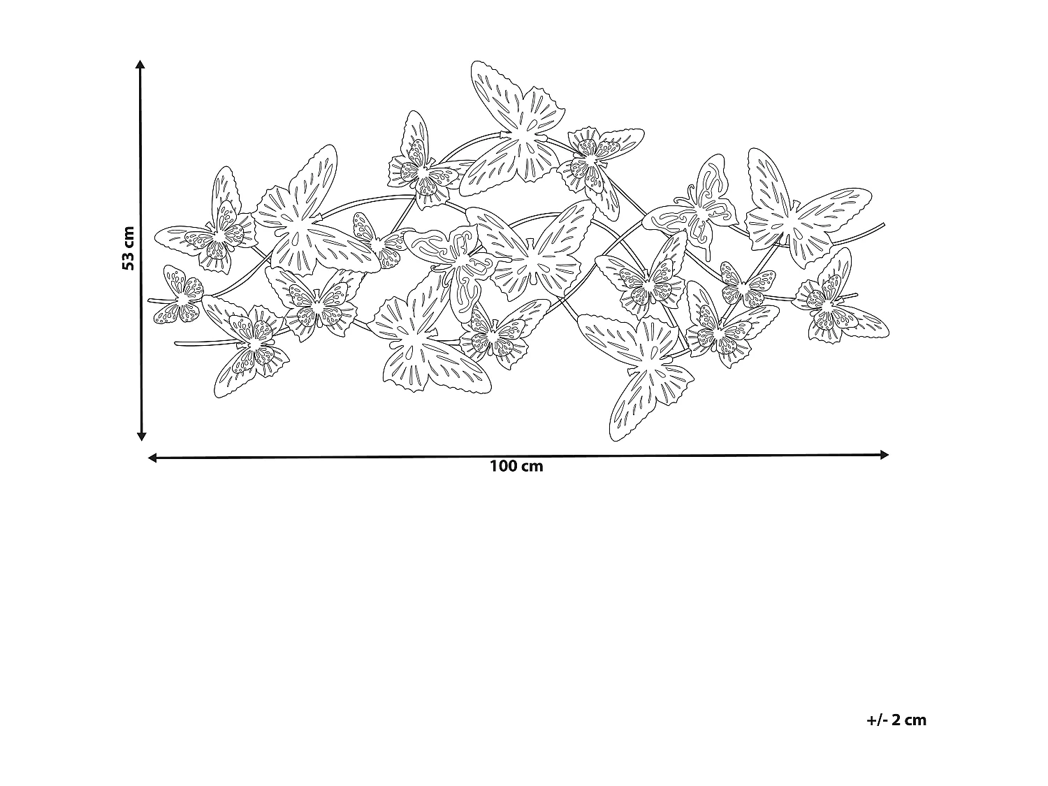 Décoration murale Papillon GALLIUM Métal 53 cm Multicolore