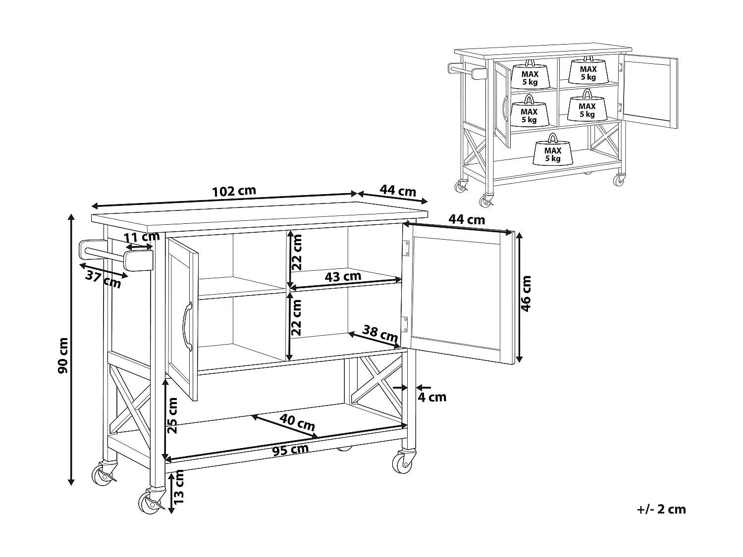 Chariot de cuisine MELE Noir
