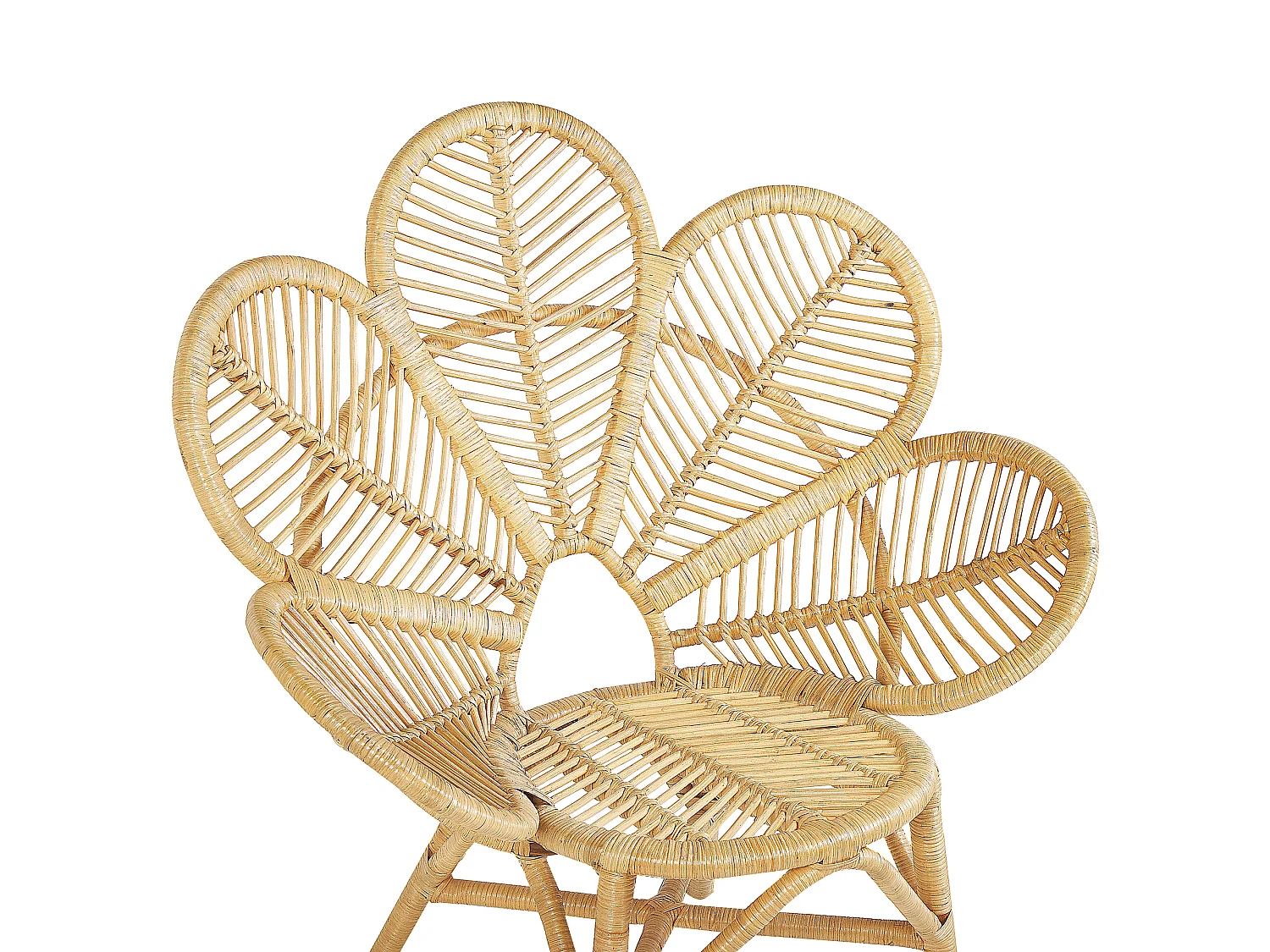 Rattanstuhl heller Holzfarbton 2er Set Balkon Terrase Auflagen beige Florentine