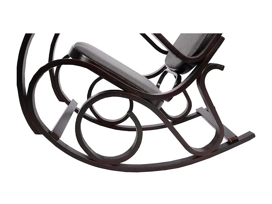 Fauteuil à bascule M41, fauteuil TV, bois massif - Aspect noyer, tissu/textile gris anthracite