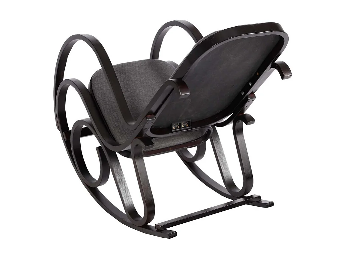 Fauteuil à bascule M41, fauteuil TV, bois massif - Aspect noyer, tissu/textile gris anthracite