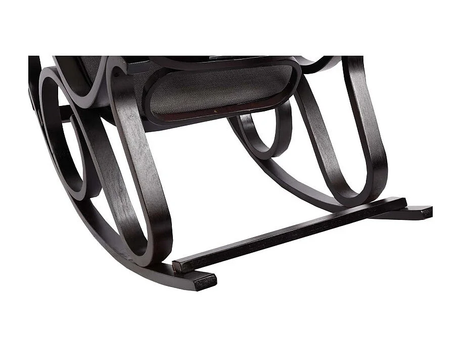 Fauteuil à bascule M41, fauteuil TV, bois massif - Aspect noyer, tissu/textile gris anthracite