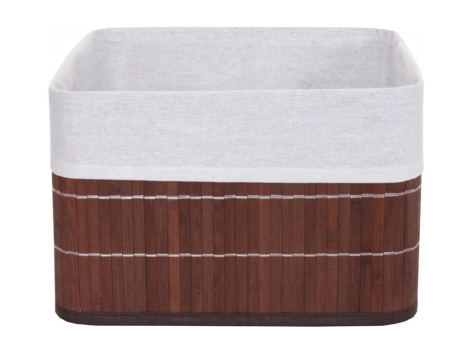 4x panier de rangement HWC-C21, boîte de rangement, caisson de triage, bambou, marron