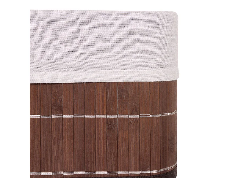 4x panier de rangement HWC-C21, boîte de rangement, caisson de triage, bambou, marron