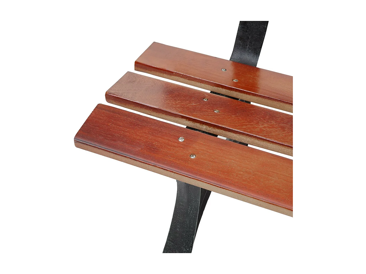 Panca panchina da giardino terrazza HWC-F96 legno ghisa ~ 2 posti 125cm marrone