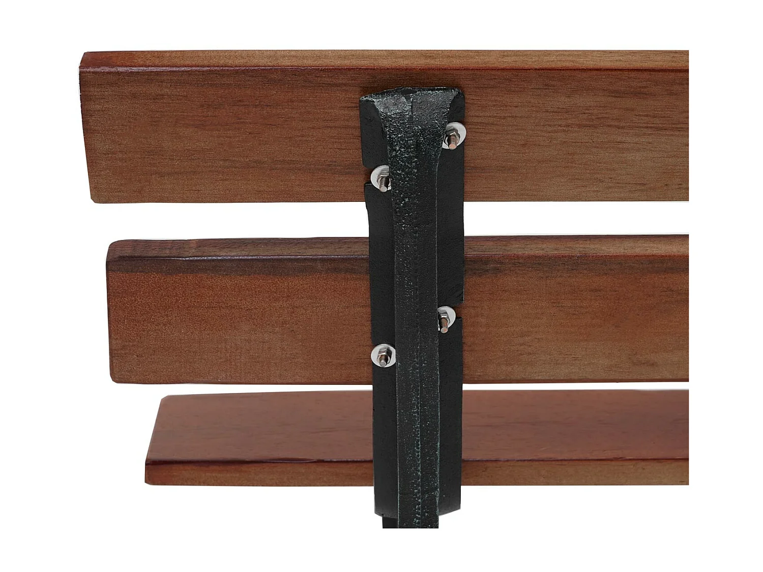 Panca panchina da giardino terrazza HWC-F96 legno ghisa ~ 2 posti 125cm marrone