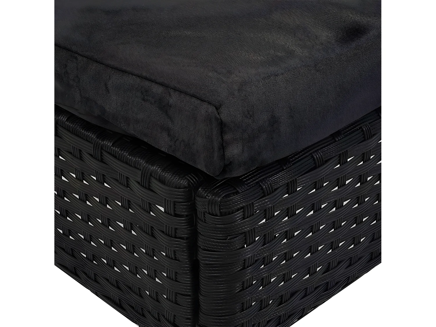 Set 2x sedie esterno giardino impilabili polyrattan HWC-G19 nero cuscini grigio scuro