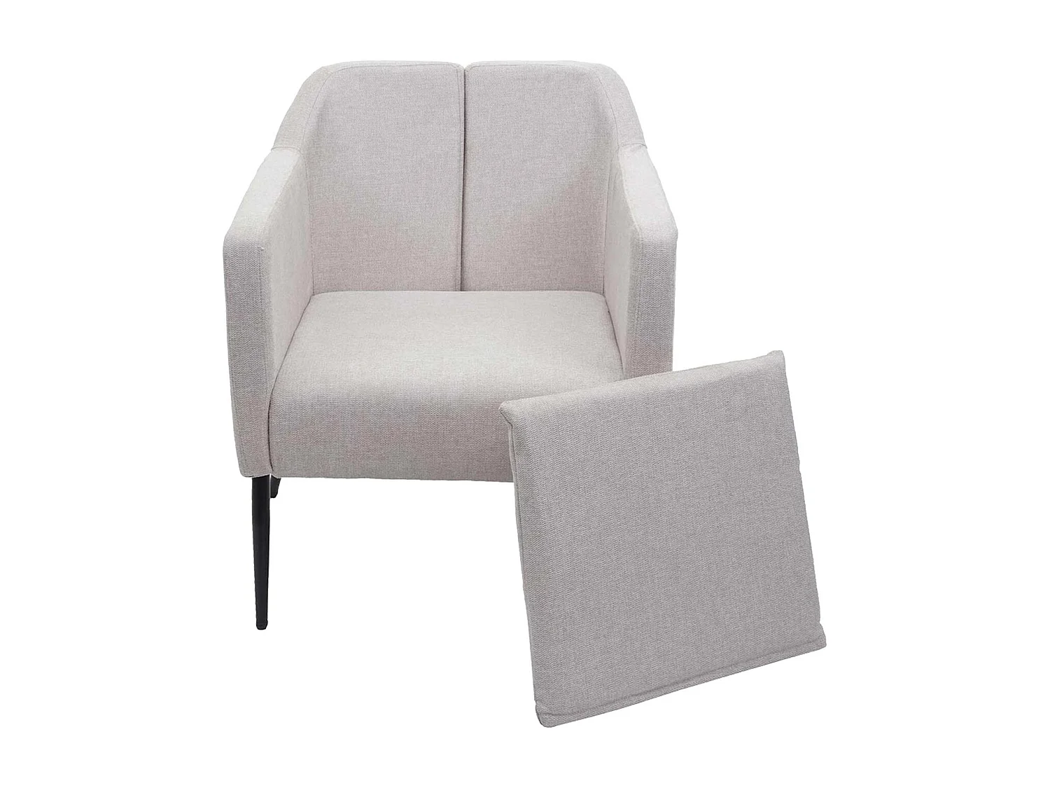 Fauteuil de salon HWC-H93a, fauteuil cocktail fauteuil relax fauteuil - Tissu/Textile crème-beige