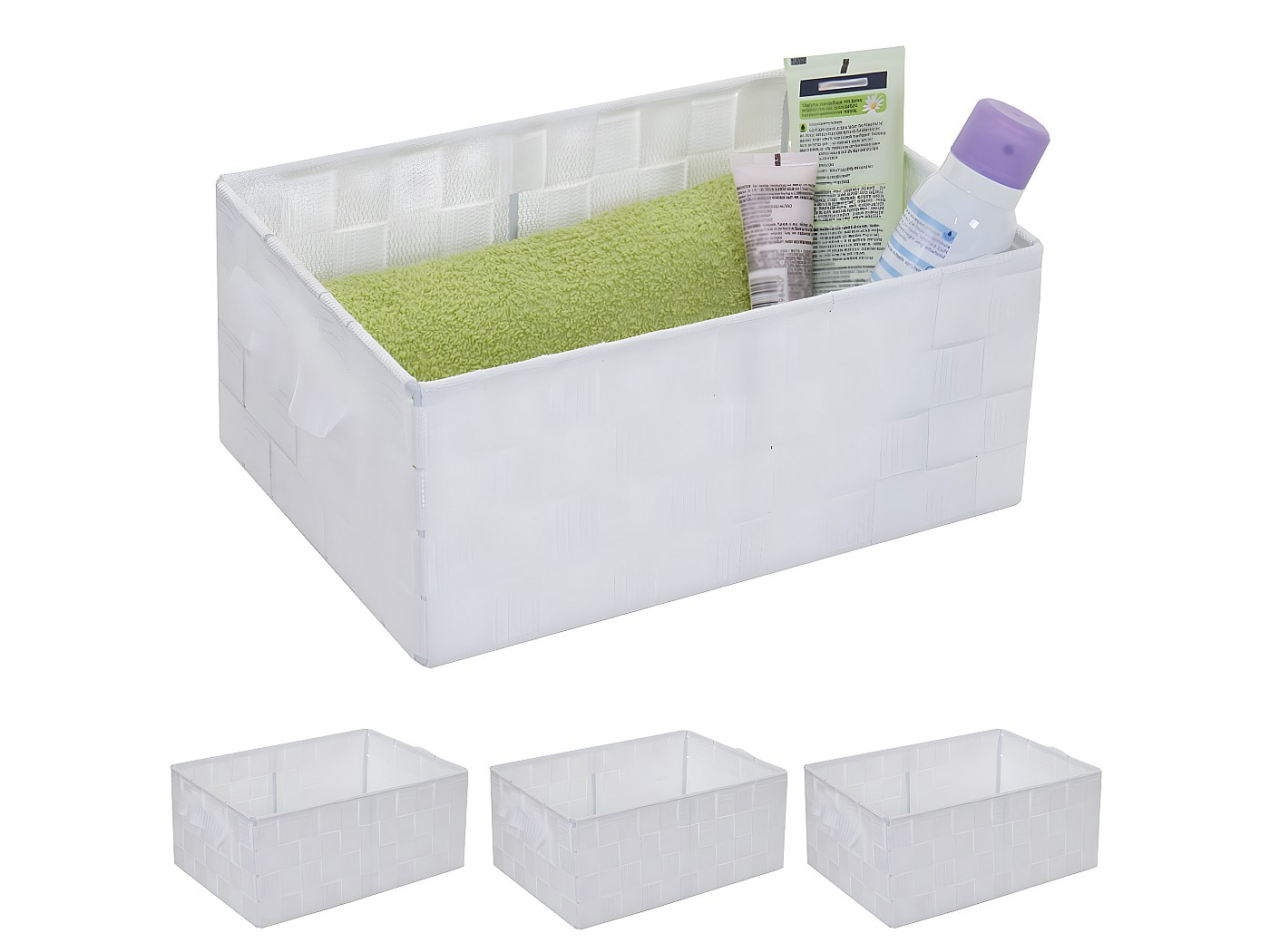 Contenitore Portaoggetti ,da 120 Litri Con Coperchio, Set Di 2 - Foto 2