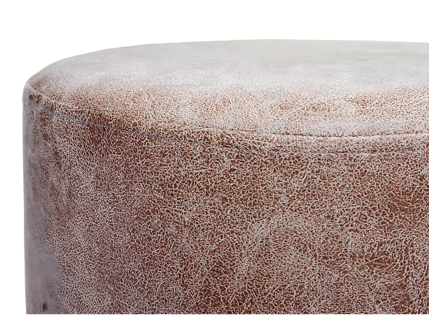 Pouf et table d'appoint HWC-K48 - table basse table tabouret - certifié MVG MDF métal similicuir - brun